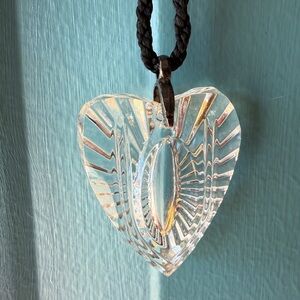Vintage Waterford Crystal Heart Pendant Necklace